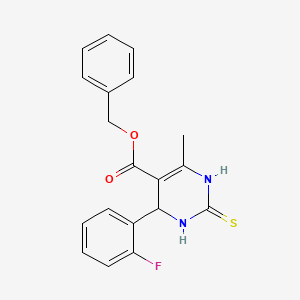molecular formula C19H17FN2O2S B4056956 benzyl 4-(2-fluorophenyl)-6-methyl-2-thioxo-1,2,3,4-tetrahydro-5-pyrimidinecarboxylate 