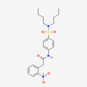 molecular formula C22H29N3O5S B4057056 N-[4-(dibutylsulfamoyl)phenyl]-2-(2-nitrophenyl)acetamide 