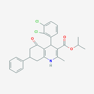 molecular formula C26H25Cl2NO3 B405706 Propan-2-yl 4-(2,3-dichlorophenyl)-2-methyl-5-oxo-7-phenyl-1,4,5,6,7,8-hexahydroquinoline-3-carboxylate 