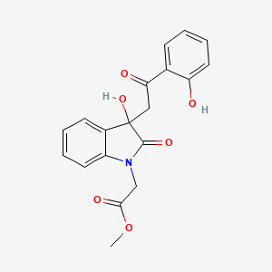 molecular formula C19H17NO6 B4057088 methyl {3-hydroxy-3-[2-(2-hydroxyphenyl)-2-oxoethyl]-2-oxo-2,3-dihydro-1H-indol-1-yl}acetate 