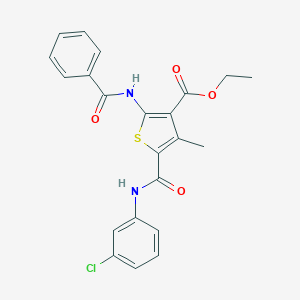 molecular formula C22H19ClN2O4S B405710 Ethyl 2-benzamido-5-[(3-chlorophenyl)carbamoyl]-4-methylthiophene-3-carboxylate 