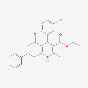 molecular formula C26H26BrNO3 B405714 Isopropyl 4-(3-bromophenyl)-2-methyl-5-oxo-7-phenyl-1,4,5,6,7,8-hexahydroquinoline-3-carboxylate 
