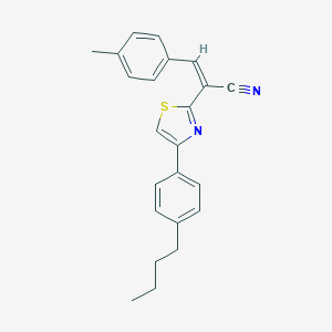 molecular formula C23H22N2S B405722 2-[4-(4-Butylphenyl)-1,3-thiazol-2-yl]-3-(4-methylphenyl)acrylonitrile 