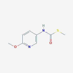 molecular formula C8H10N2O2S B040575 Carbamothioic acid, (6-methoxy-3-pyridinyl)-, S-methyl ester (9CI) CAS No. 120098-35-3