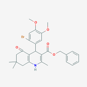 molecular formula C28H30BrNO5 B405758 Benzyl 4-(2-bromo-4,5-dimethoxyphenyl)-2,7,7-trimethyl-5-oxo-1,4,5,6,7,8-hexahydroquinoline-3-carboxylate 