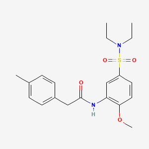 molecular formula C20H26N2O4S B4057711 N-[5-(diethylsulfamoyl)-2-methoxyphenyl]-2-(4-methylphenyl)acetamide 