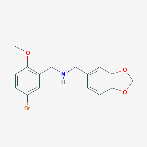 molecular formula C16H16BrNO3 B405777 N-(1,3-benzodioxol-5-ylmethyl)(5-bromo-2-methoxyphenyl)methanamine 