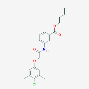 molecular formula C21H24ClNO4 B405786 Butyl 3-[2-(4-chloro-3,5-dimethylphenoxy)acetamido]benzoate 