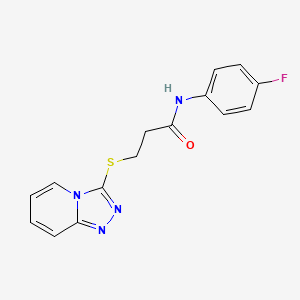 molecular formula C15H13FN4OS B4057943 N-(4-fluorophenyl)-3-([1,2,4]triazolo[4,3-a]pyridin-3-ylsulfanyl)propanamide 