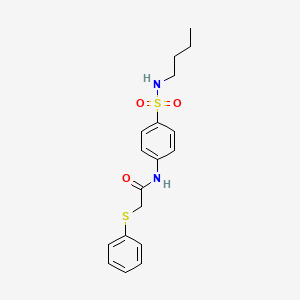 molecular formula C18H22N2O3S2 B4057969 N-[4-(butylsulfamoyl)phenyl]-2-(phenylsulfanyl)acetamide 