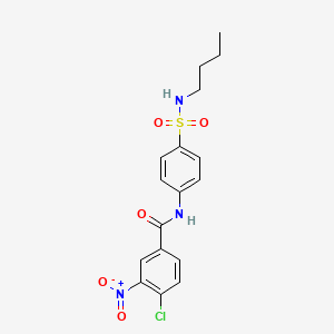 molecular formula C17H18ClN3O5S B4057985 N-[4-(butylsulfamoyl)phenyl]-4-chloro-3-nitrobenzamide 