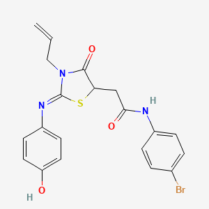 molecular formula C20H18BrN3O3S B4058032 N-(4-bromophenyl)-2-[(2E)-2-[(4-hydroxyphenyl)imino]-4-oxo-3-(prop-2-en-1-yl)-1,3-thiazolidin-5-yl]acetamide 