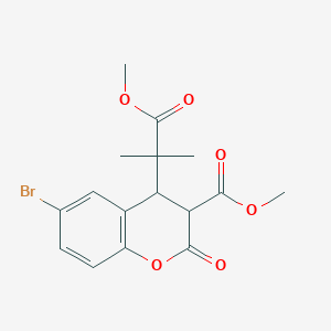 molecular formula C16H17BrO6 B4058041 METHYL 6-BROMO-4-(1-METHOXY-2-METHYL-1-OXOPROPAN-2-YL)-2-OXO-3,4-DIHYDRO-2H-1-BENZOPYRAN-3-CARBOXYLATE 