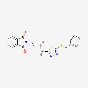 molecular formula C20H16N4O3S2 B4058165 N-[5-(benzylsulfanyl)-1,3,4-thiadiazol-2-yl]-3-(1,3-dioxo-1,3-dihydro-2H-isoindol-2-yl)propanamide 