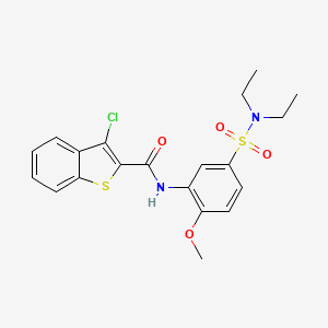 molecular formula C20H21ClN2O4S2 B4058172 BENZO[B]THIOPHENE-2-CARBOXAMIDE, 3-CHLORO-N-[5-[(DIETHYLAMINO)SULFONYL]-2-METHOXYPHENYL]- 
