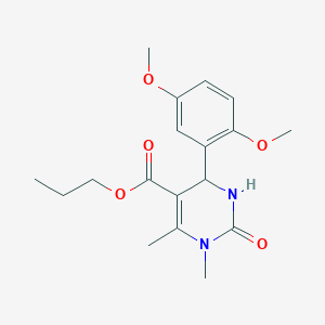 molecular formula C18H24N2O5 B405822 Propyl 4-(2,5-dimethoxyphenyl)-1,6-dimethyl-2-oxo-1,2,3,4-tetrahydropyrimidine-5-carboxylate CAS No. 5706-16-1