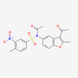molecular formula C20H18N2O7S B4058274 N-(3-Acetyl-2-methyl-1-benzofuran-5-YL)-N-(4-methyl-3-nitrobenzenesulfonyl)acetamide 
