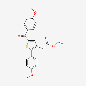 molecular formula C23H22O5S B4058282 Ethyl 2-[5-(4-methoxybenzoyl)-2-(4-methoxyphenyl)thiophen-3-yl]acetate 