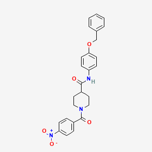 molecular formula C26H25N3O5 B4058320 1-(4-nitrobenzoyl)-N-(4-phenylmethoxyphenyl)piperidine-4-carboxamide 
