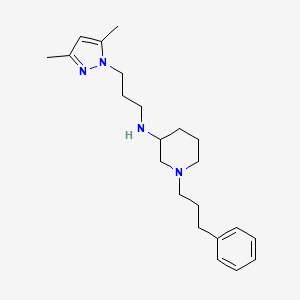 molecular formula C22H34N4 B4058606 N-[3-(3,5-dimethylpyrazol-1-yl)propyl]-1-(3-phenylpropyl)piperidin-3-amine 