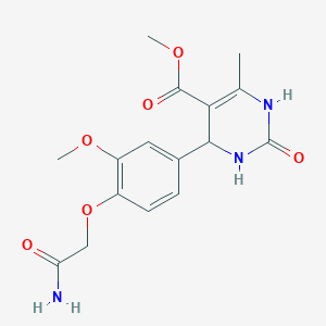 molecular formula C16H19N3O6 B4058652 Methyl 4-[4-(2-amino-2-oxoethoxy)-3-methoxyphenyl]-6-methyl-2-oxo-1,2,3,4-tetrahydropyrimidine-5-carboxylate 