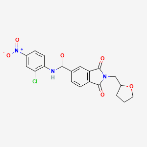 molecular formula C20H16ClN3O6 B4058664 N-(2-chloro-4-nitrophenyl)-1,3-dioxo-2-(tetrahydrofuran-2-ylmethyl)-2,3-dihydro-1H-isoindole-5-carboxamide 