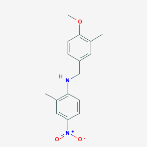 molecular formula C16H18N2O3 B405869 N-(4-methoxy-3-methylbenzyl)-2-methyl-4-nitroaniline 