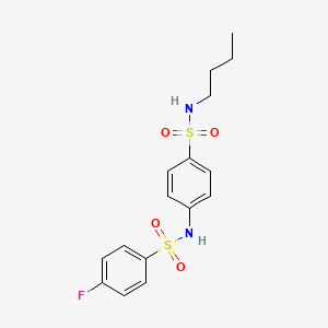 molecular formula C16H19FN2O4S2 B4058854 N-[4-(BUTYLSULFAMOYL)PHENYL]-4-FLUOROBENZENE-1-SULFONAMIDE 
