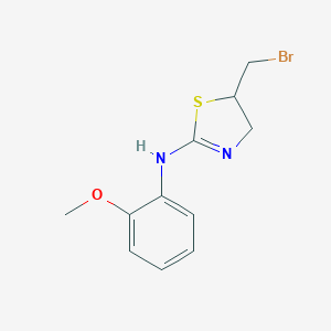 molecular formula C11H13BrN2OS B405899 5-(bromomethyl)-N-[2-(methyloxy)phenyl]-4,5-dihydro-1,3-thiazol-2-amine 