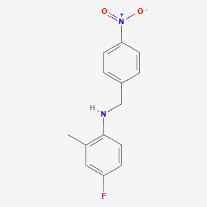 molecular formula C14H13FN2O2 B405901 4-fluoro-2-methyl-N-[(4-nitrophenyl)methyl]aniline 