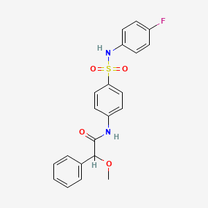 molecular formula C21H19FN2O4S B4059017 N-{4-[(4-fluorophenyl)sulfamoyl]phenyl}-2-methoxy-2-phenylacetamide 