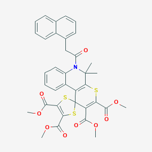 molecular formula C36H31NO9S3 B405907 tetramethyl 5',5'-dimethyl-6'-(1-naphthylacetyl)-5',6'-dihydrospiro(1,3-dithiole-2,1'-[1'H]-thiopyrano[2,3-c]quinoline)-2',3',4,5-tetracarboxylate 