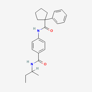 molecular formula C23H28N2O2 B4059167 N-(sec-butyl)-4-{[(1-phenylcyclopentyl)carbonyl]amino}benzamide 