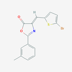 molecular formula C15H10BrNO2S B405928 4-[(5-bromo-2-thienyl)methylene]-2-(3-methylphenyl)-1,3-oxazol-5(4H)-one 