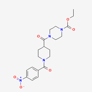 molecular formula C20H26N4O6 B4059284 Ethyl 4-[1-(4-nitrobenzoyl)piperidine-4-carbonyl]piperazine-1-carboxylate 