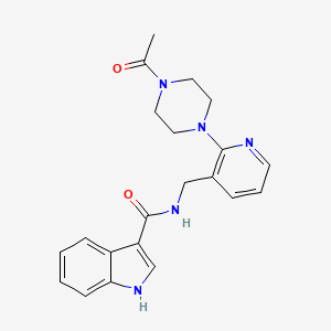 molecular formula C21H23N5O2 B4059307 N-[[2-(4-acetylpiperazin-1-yl)pyridin-3-yl]methyl]-1H-indole-3-carboxamide 