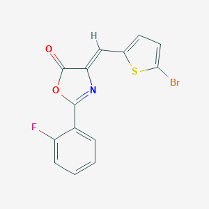 molecular formula C14H7BrFNO2S B405934 4-[(5-bromo-2-thienyl)methylene]-2-(2-fluorophenyl)-1,3-oxazol-5(4H)-one 