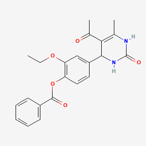 molecular formula C22H22N2O5 B4059367 4-(5-Acetyl-6-methyl-2-oxo-1,2,3,4-tetrahydropyrimidin-4-yl)-2-ethoxyphenyl benzoate 