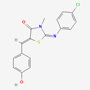 molecular formula C17H13ClN2O2S B4059576 (5Z)-2-(4-chlorophenyl)imino-5-[(4-hydroxyphenyl)methylidene]-3-methyl-1,3-thiazolidin-4-one 
