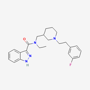 molecular formula C24H29FN4O B4059692 N-ethyl-N-[[1-[2-(3-fluorophenyl)ethyl]piperidin-3-yl]methyl]-1H-indazole-3-carboxamide 