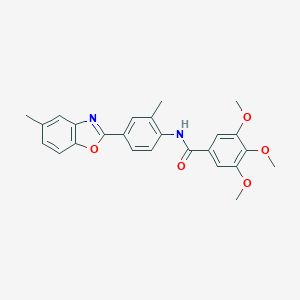 molecular formula C25H24N2O5 B405976 3,4,5-trimethoxy-N-[2-methyl-4-(5-methyl-1,3-benzoxazol-2-yl)phenyl]benzamide 