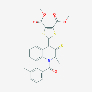 molecular formula C26H23NO5S3 B405984 Dimethyl 2-[2,2-dimethyl-1-(3-methylbenzoyl)-3-sulfanylidenequinolin-4-ylidene]-1,3-dithiole-4,5-dicarboxylate CAS No. 328069-89-2