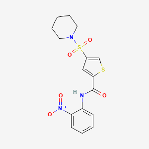 molecular formula C16H17N3O5S2 B4059859 N-(2-nitrophenyl)-4-piperidin-1-ylsulfonylthiophene-2-carboxamide 