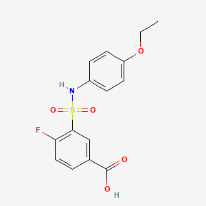 molecular formula C15H14FNO5S B4059913 3-[(4-Ethoxyphenyl)sulfamoyl]-4-fluorobenzoic acid 