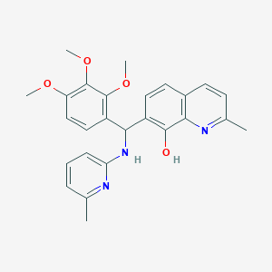 molecular formula C26H27N3O4 B4060032 2-Methyl-7-[[(6-methylpyridin-2-yl)amino]-(2,3,4-trimethoxyphenyl)methyl]quinolin-8-ol 