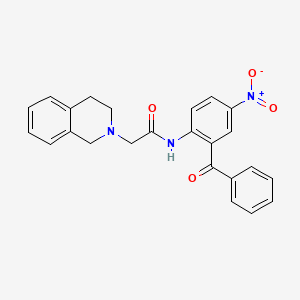 molecular formula C24H21N3O4 B4060264 N-(2-BENZOYL-4-NITROPHENYL)-2-[3,4-DIHYDRO-2(1H)-ISOQUINOLINYL]ACETAMIDE 