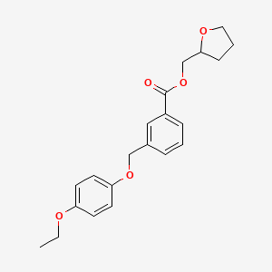 molecular formula C21H24O5 B4060309 Tetrahydrofuran-2-ylmethyl 3-[(4-ethoxyphenoxy)methyl]benzoate 