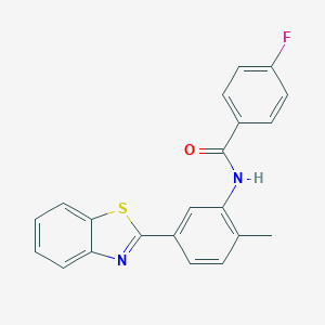 molecular formula C21H15FN2OS B406031 N-[5-(1,3-benzothiazol-2-yl)-2-methylphenyl]-4-fluorobenzamide CAS No. 5684-92-4