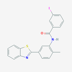 molecular formula C21H15IN2OS B406032 N-[5-(1,3-benzothiazol-2-yl)-2-methylphenyl]-3-iodobenzamide 