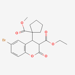 molecular formula C19H21BrO6 B4060383 ethyl 6-bromo-4-[1-(methoxycarbonyl)cyclopentyl]-2-oxo-3,4-dihydro-2H-chromene-3-carboxylate 